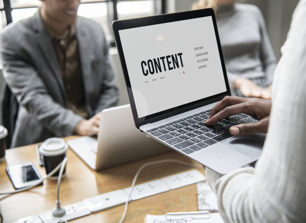 content concept on a laptop screen