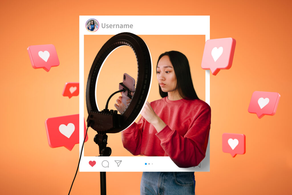 influencer posting social media